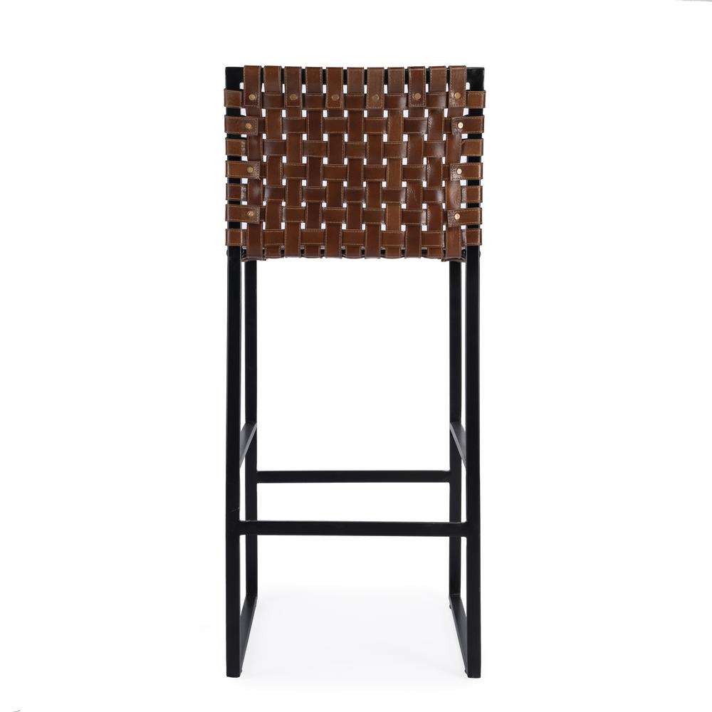 Urban Woven Leather 30" Barstool, Medium Brown. Picture 4