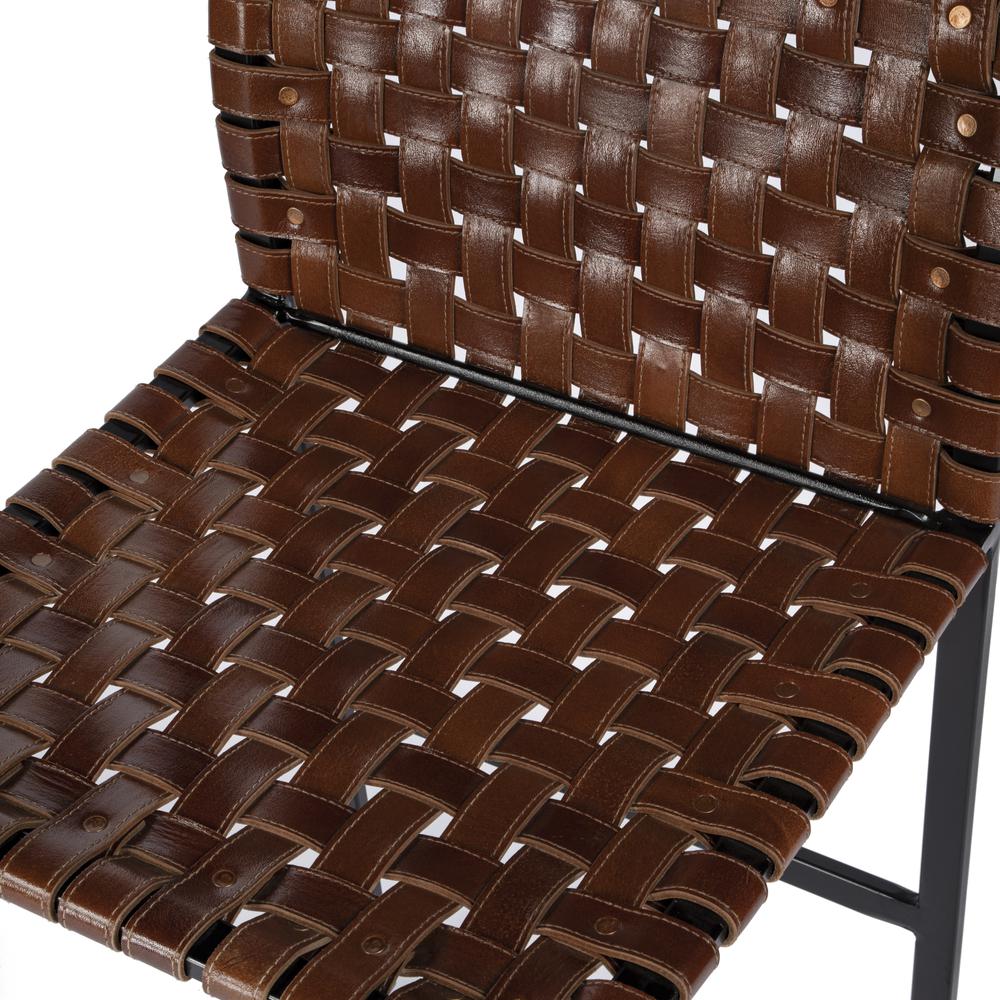 Urban Woven Leather 25" Counter Stool, Medium Brown. Picture 2