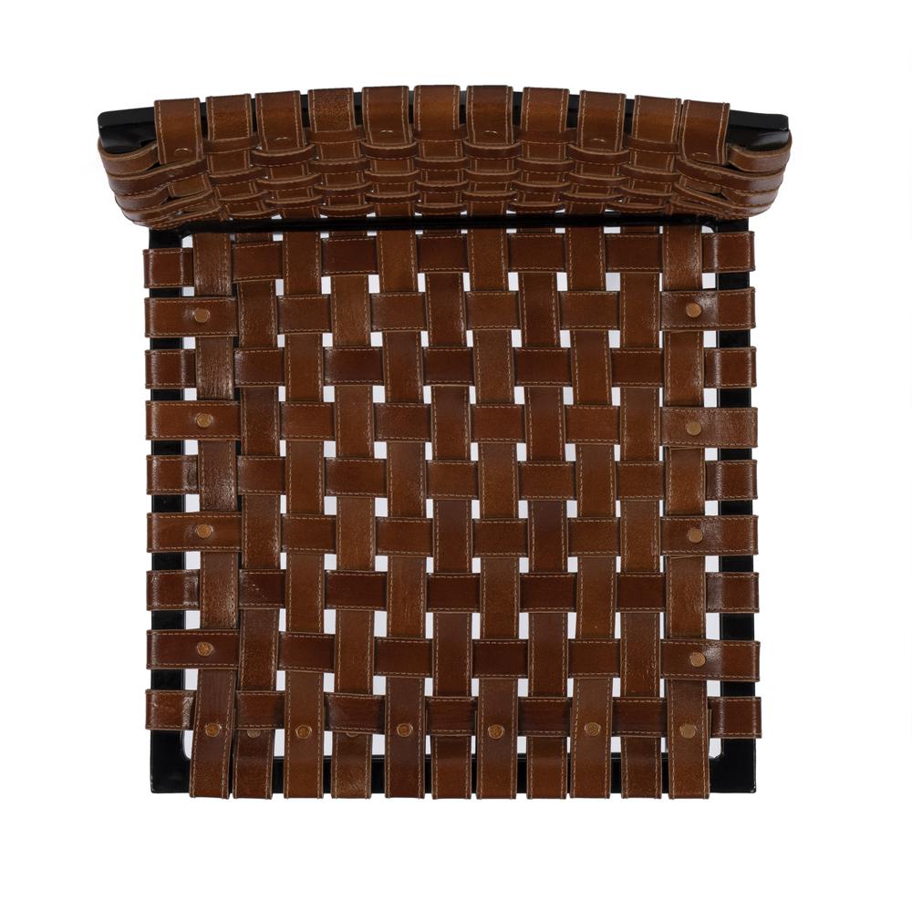 Urban Woven Leather 25" Counter Stool, Medium Brown. Picture 7