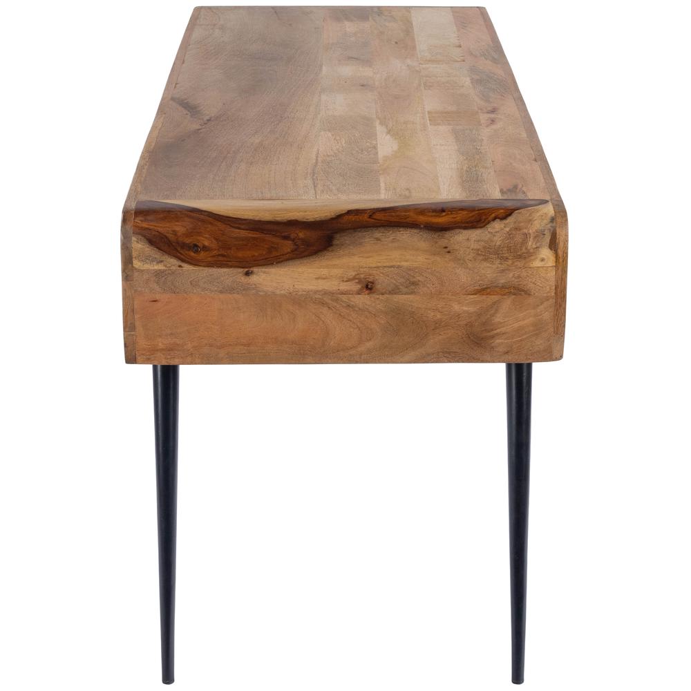 Anuri Natural Wood & Metal Desk, Light Brown. Picture 6
