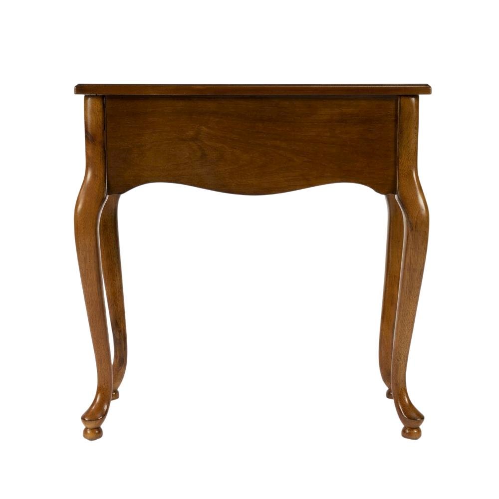Chairside End Table with Drawer, Traditional Wood Side Table for Living Room. Picture 6