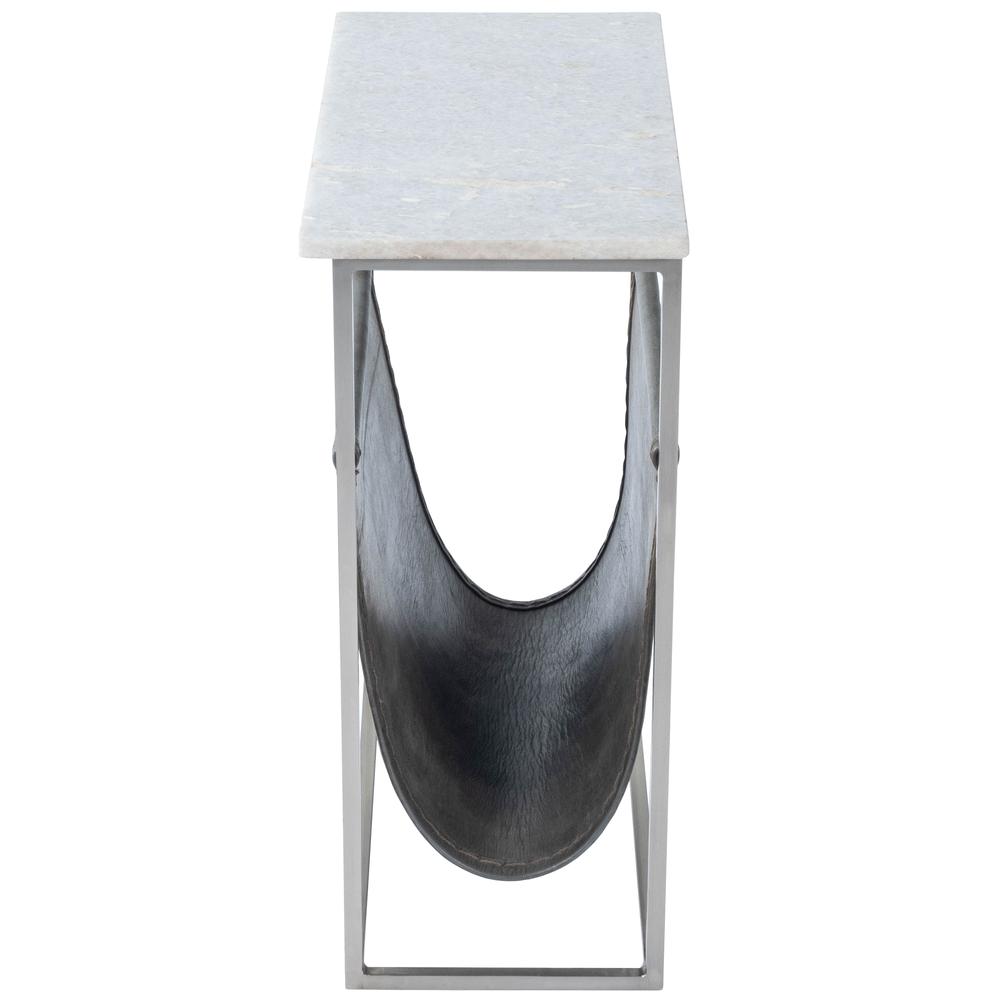 Koler Marble & Leather Magazine Table, Off-White. Picture 3