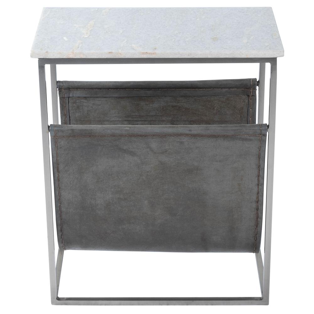 Koler Marble & Leather Magazine Table, Off-White. Picture 4