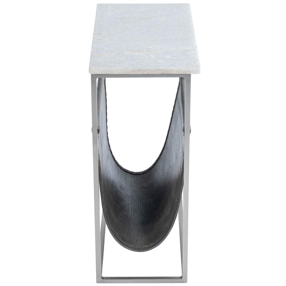 Koler Marble & Leather Magazine Table, Off-White. Picture 5