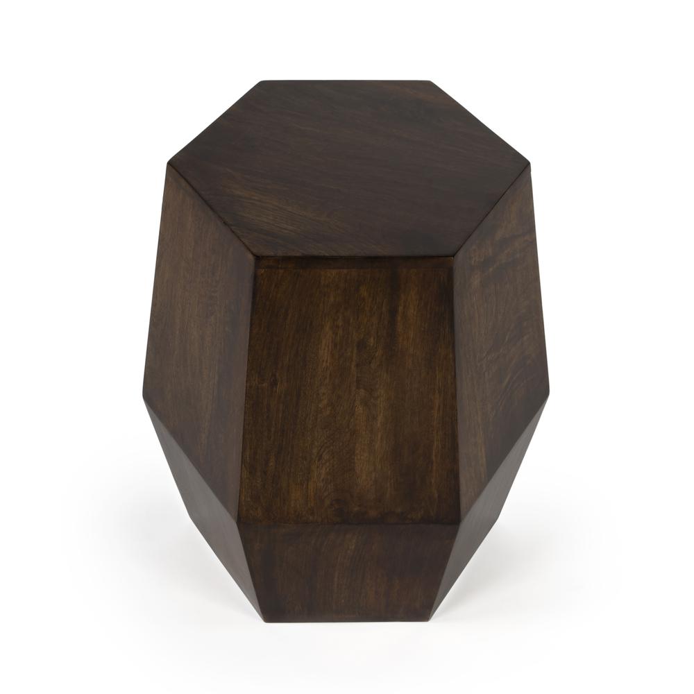 Gulchatai Wood Finish Side Table, Dark Brown. Picture 2