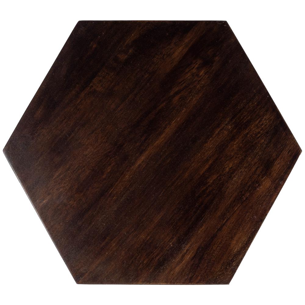 Gulchatai Wood Finish Side Table, Dark Brown. Picture 3
