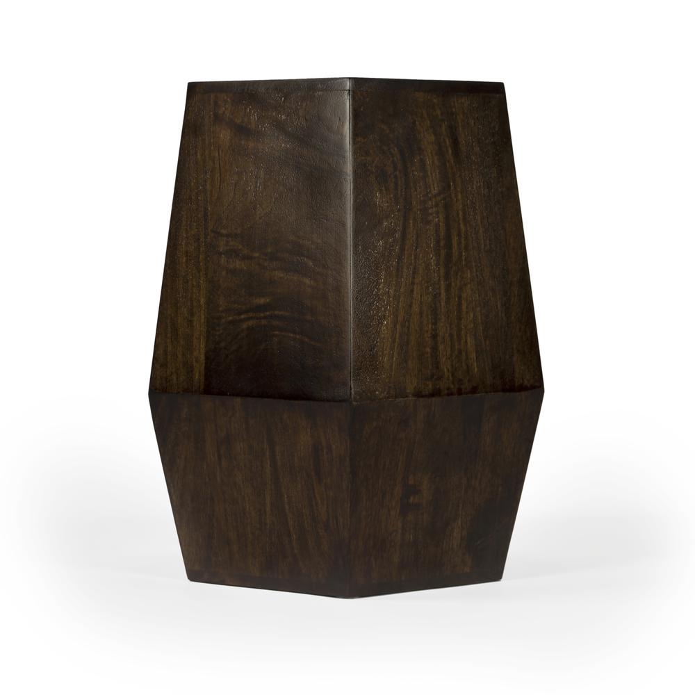 Gulchatai Wood Finish Side Table, Dark Brown. Picture 4