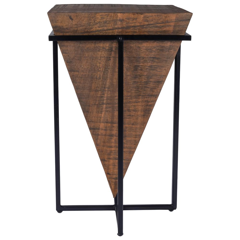 Gulnaria Wood & Metal Side Table, Dark Brown. Picture 2