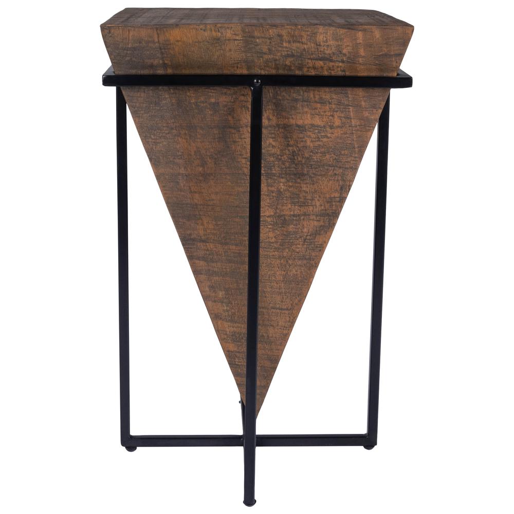 Gulnaria Wood & Metal Side Table, Dark Brown. Picture 3