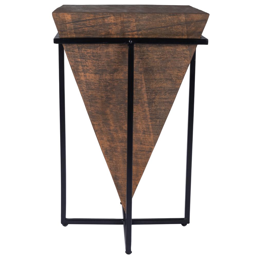 Gulnaria Wood & Metal Side Table, Dark Brown. Picture 4