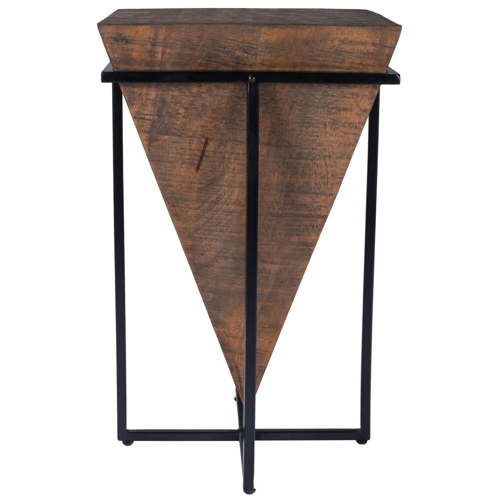Gulnaria Wood & Metal Side Table, Dark Brown. Picture 5
