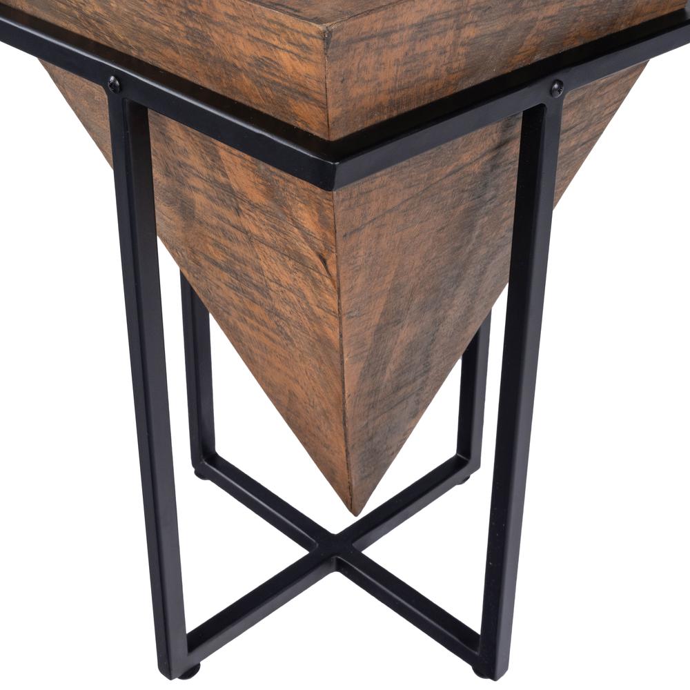 Gulnaria Wood & Metal Side Table, Dark Brown. Picture 8