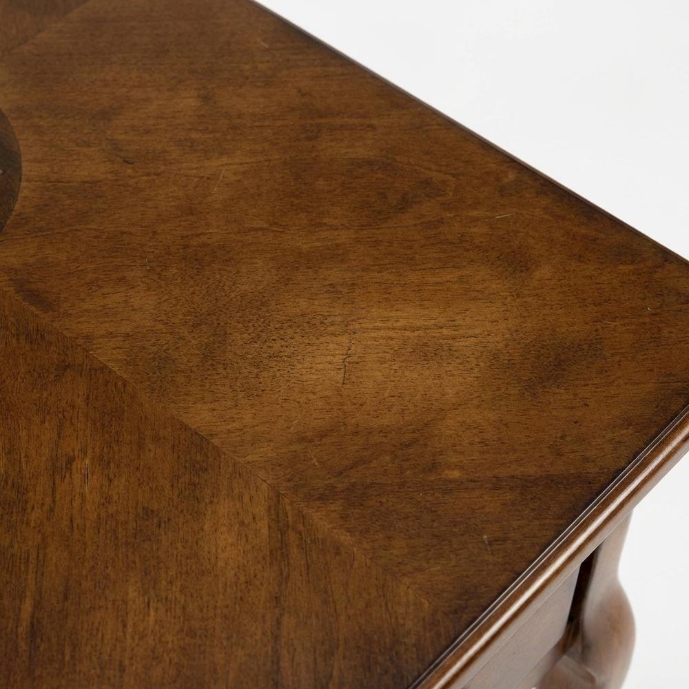Chairside End Table with Drawer, Traditional Wood Side Table for Living Room. Picture 7