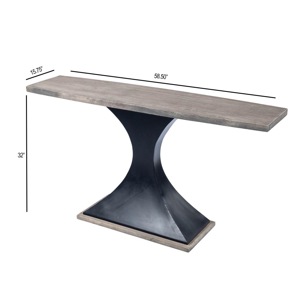 Lidiya Wood & Metal Console Table, Gray. Picture 9