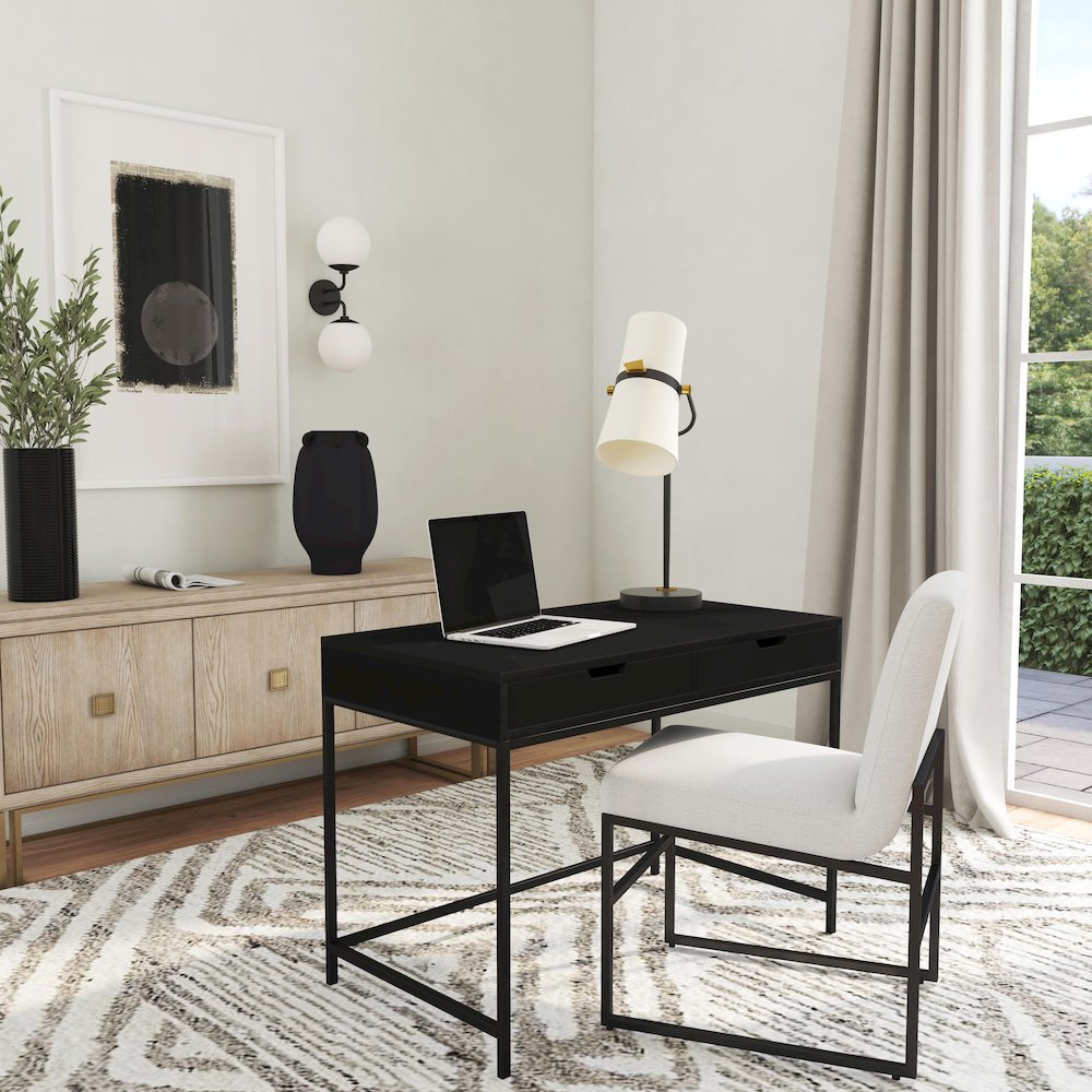Belka  Desk with Drawers, Black. Picture 2