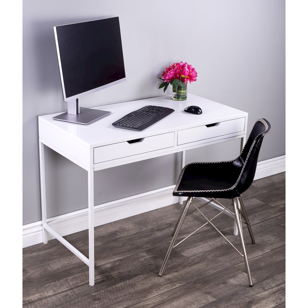 Belka Desk with Drawers, White. Picture 8