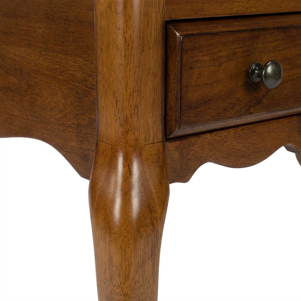 Chairside End Table with Drawer, Traditional Wood Side Table for Living Room. Picture 8