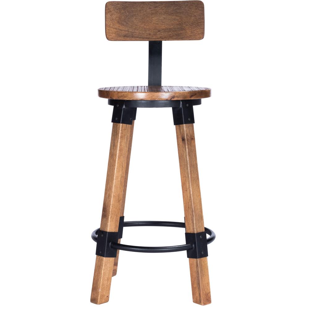 Mountain Lodge Wood & Metal 26" Counter Stool, Natural Wood. Picture 2