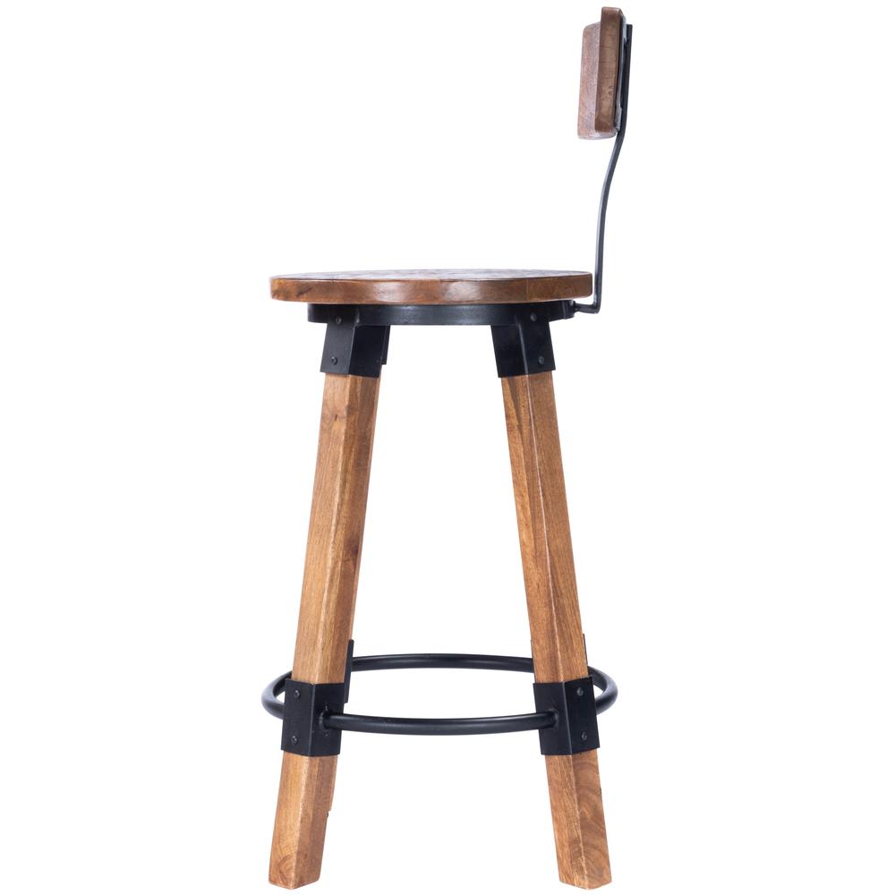 Mountain Lodge Wood & Metal 26" Counter Stool, Natural Wood. Picture 3