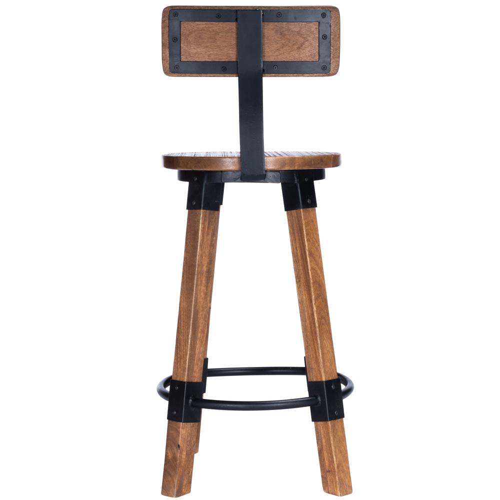 Mountain Lodge Wood & Metal 26" Counter Stool, Natural Wood. Picture 4
