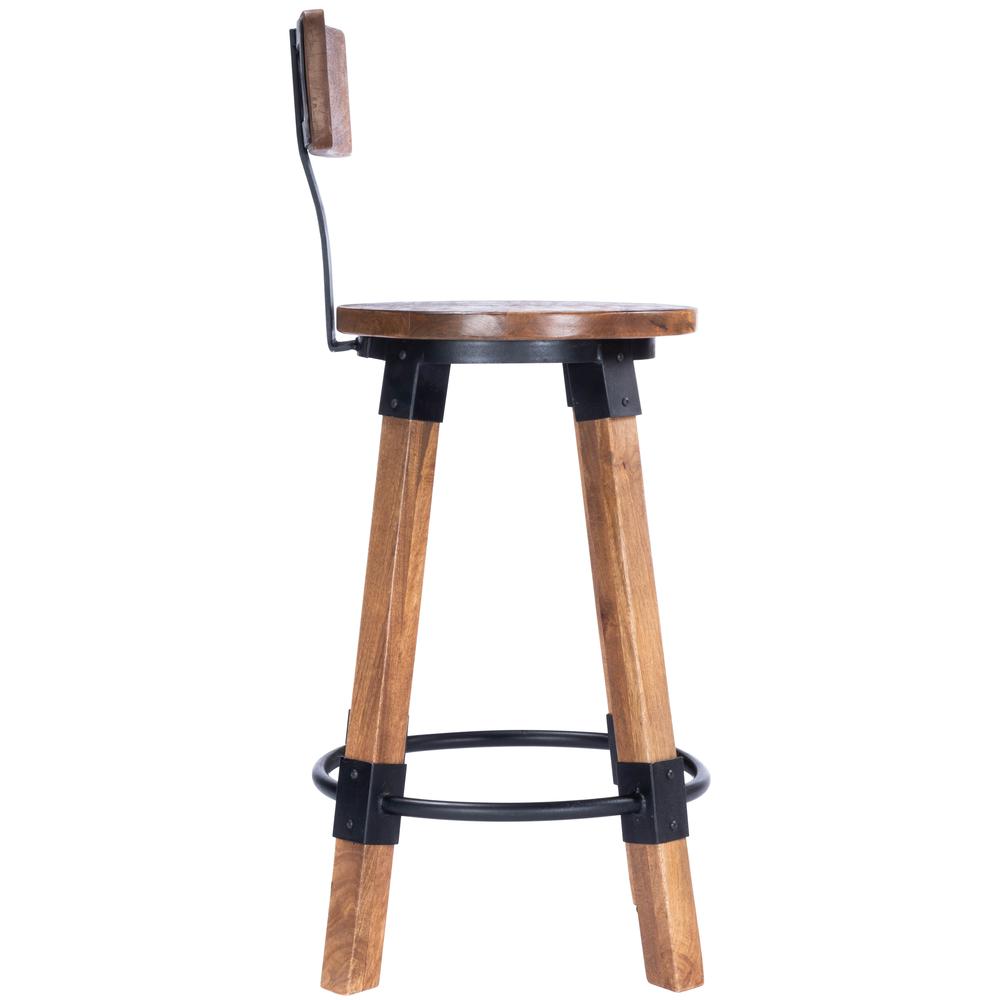 Mountain Lodge Wood & Metal 26" Counter Stool, Natural Wood. Picture 5