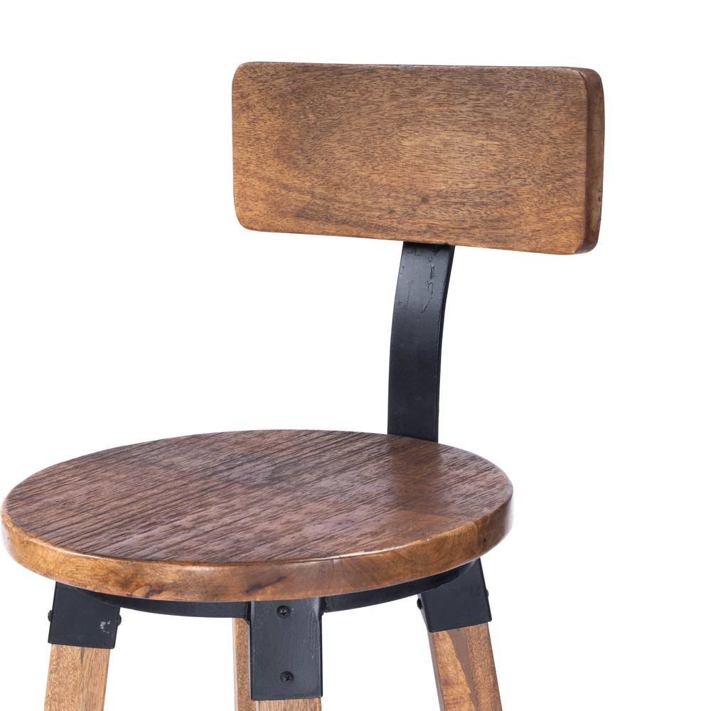 Mountain Lodge Wood & Metal 26" Counter Stool, Natural Wood. Picture 8