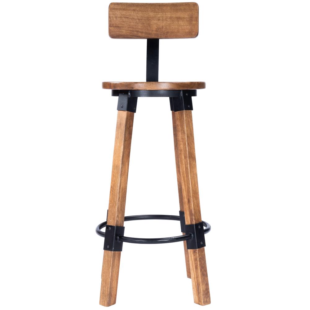 Mountain Lodge Wood & Metal 30" Bar Stool, Natural Wood. Picture 2