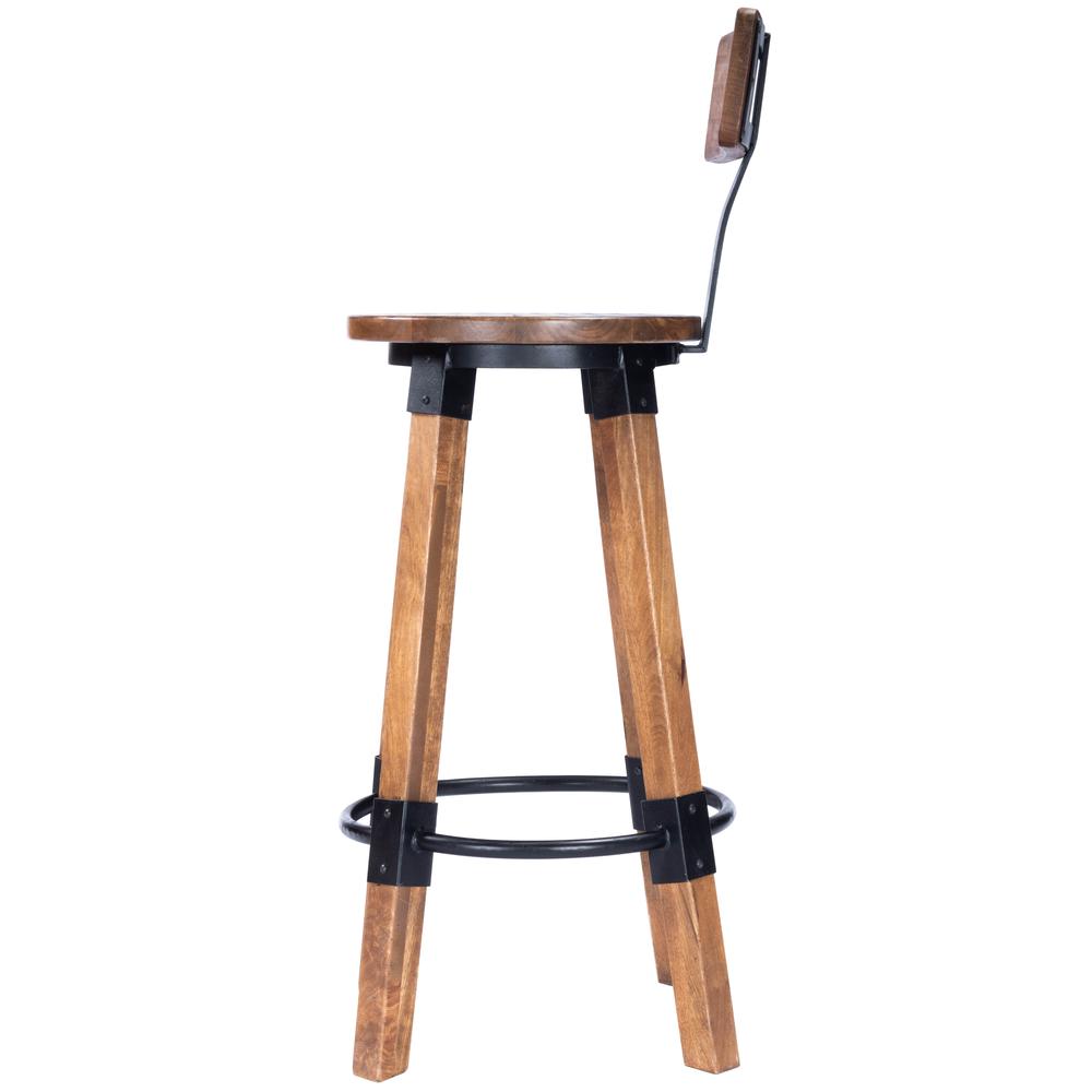 Mountain Lodge Wood & Metal 30" Bar Stool, Natural Wood. Picture 3