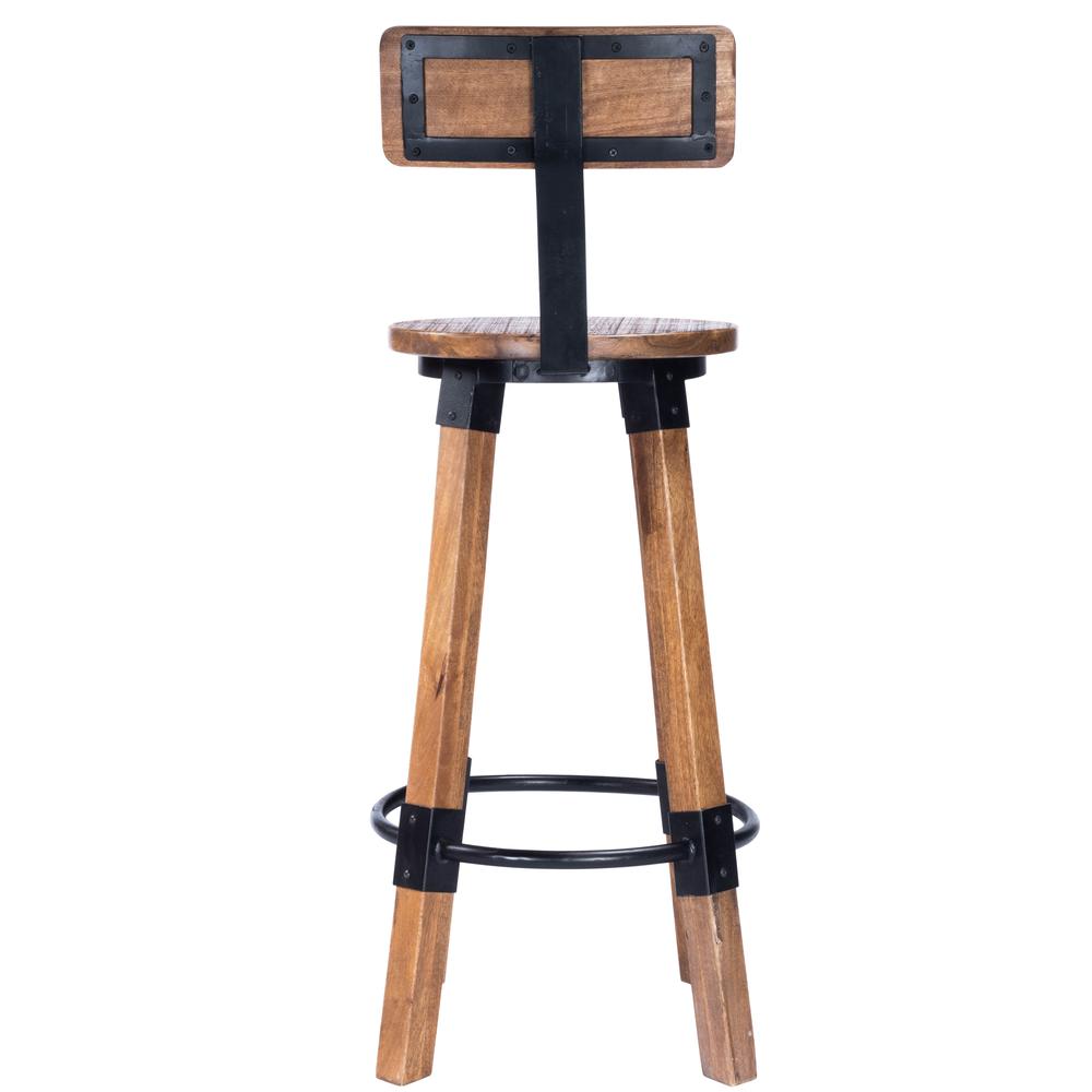 Mountain Lodge Wood & Metal 30" Bar Stool, Natural Wood. Picture 4
