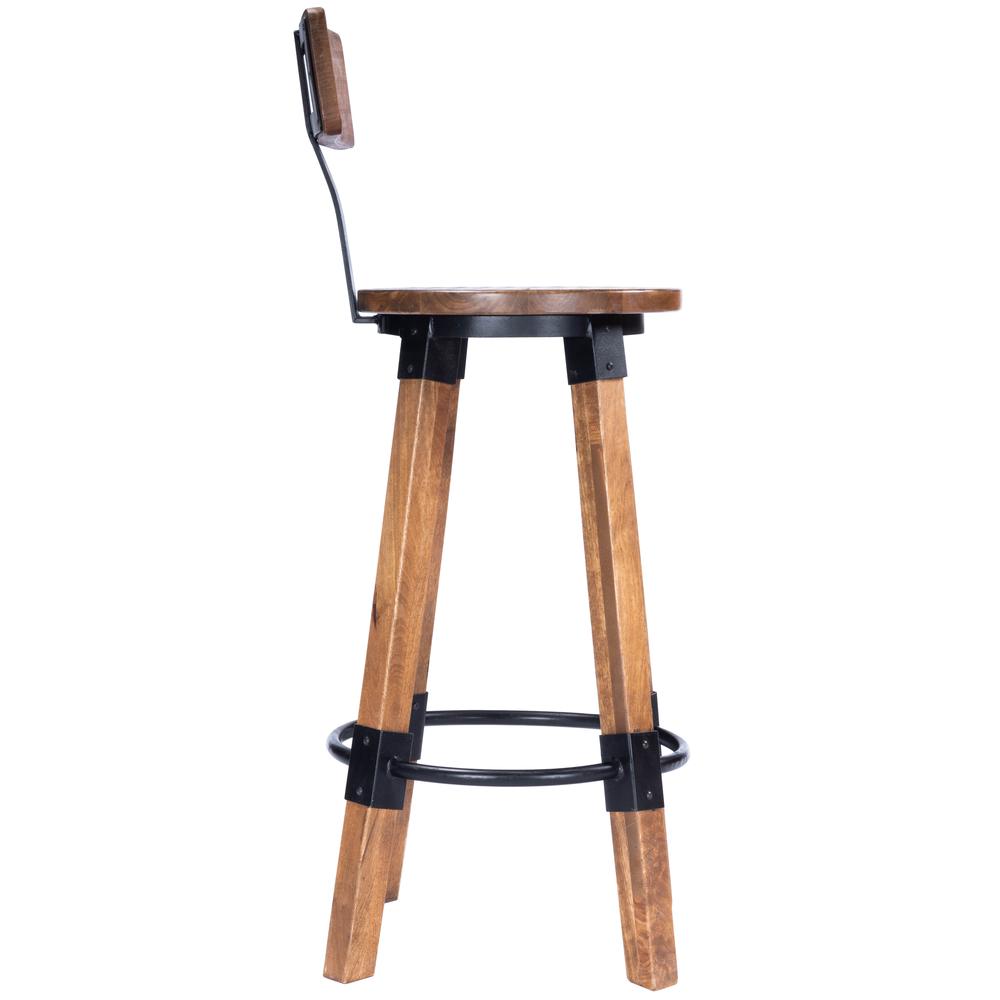 Mountain Lodge Wood & Metal 30" Bar Stool, Natural Wood. Picture 5