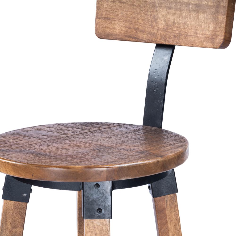 Mountain Lodge Wood & Metal 30" Bar Stool, Natural Wood. Picture 8