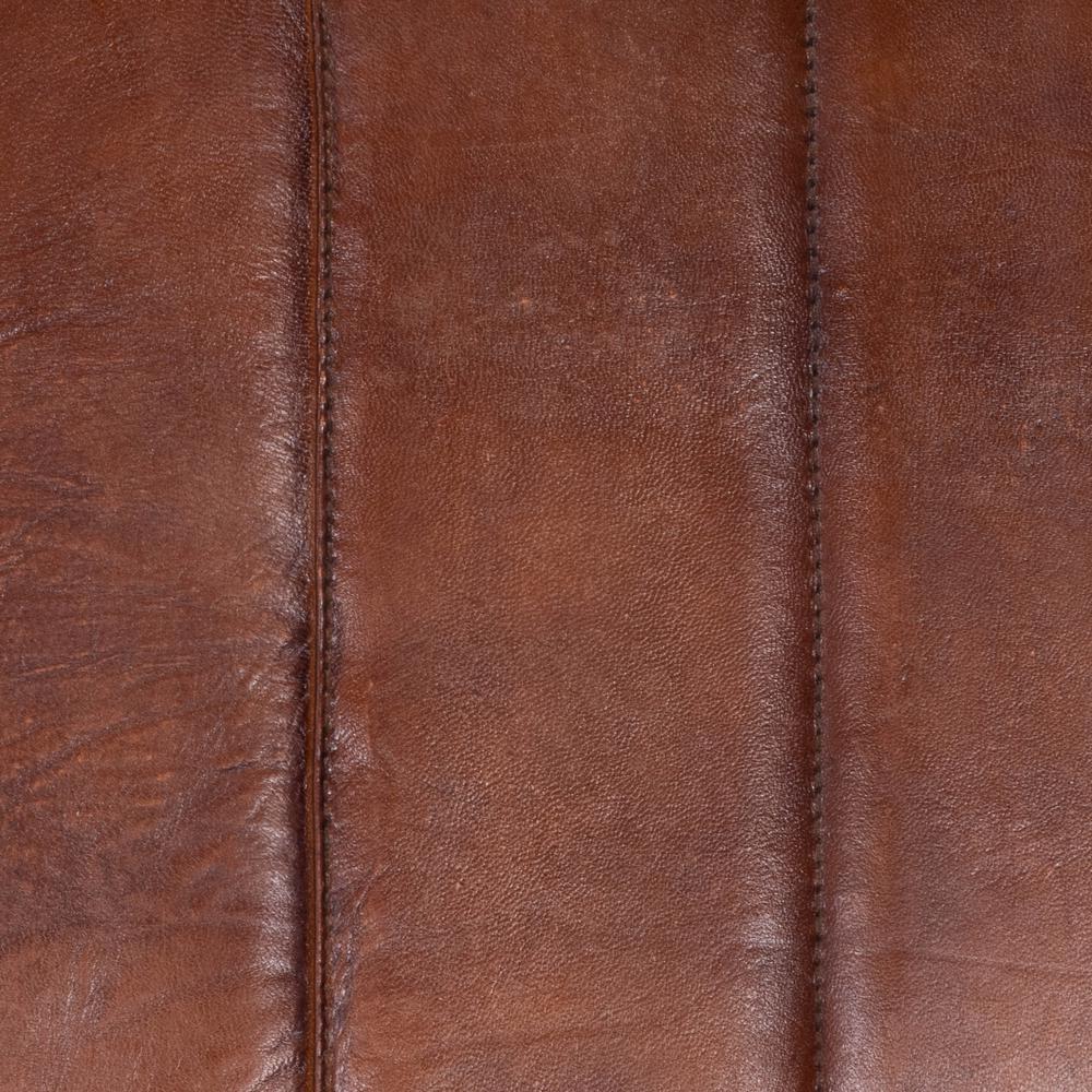 Phoenix Leather & Metal 53"W Bench, Medium Brown. Picture 6