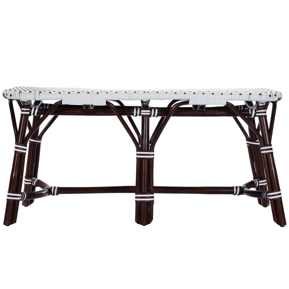 Marcella Rattan 42.5"W Bench, Dark Brown. Picture 3