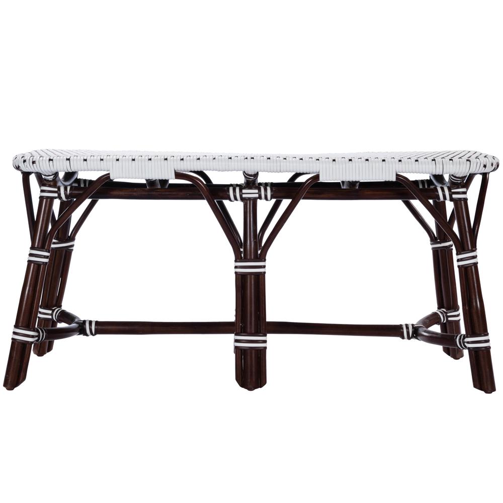 Marcella Rattan 42.5"W Bench, Dark Brown. Picture 5