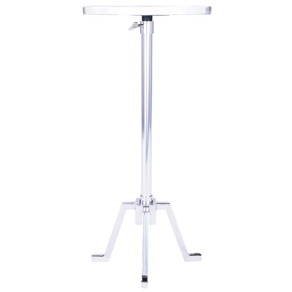 Sash Metal & Marble Side Table, Silver. Picture 2