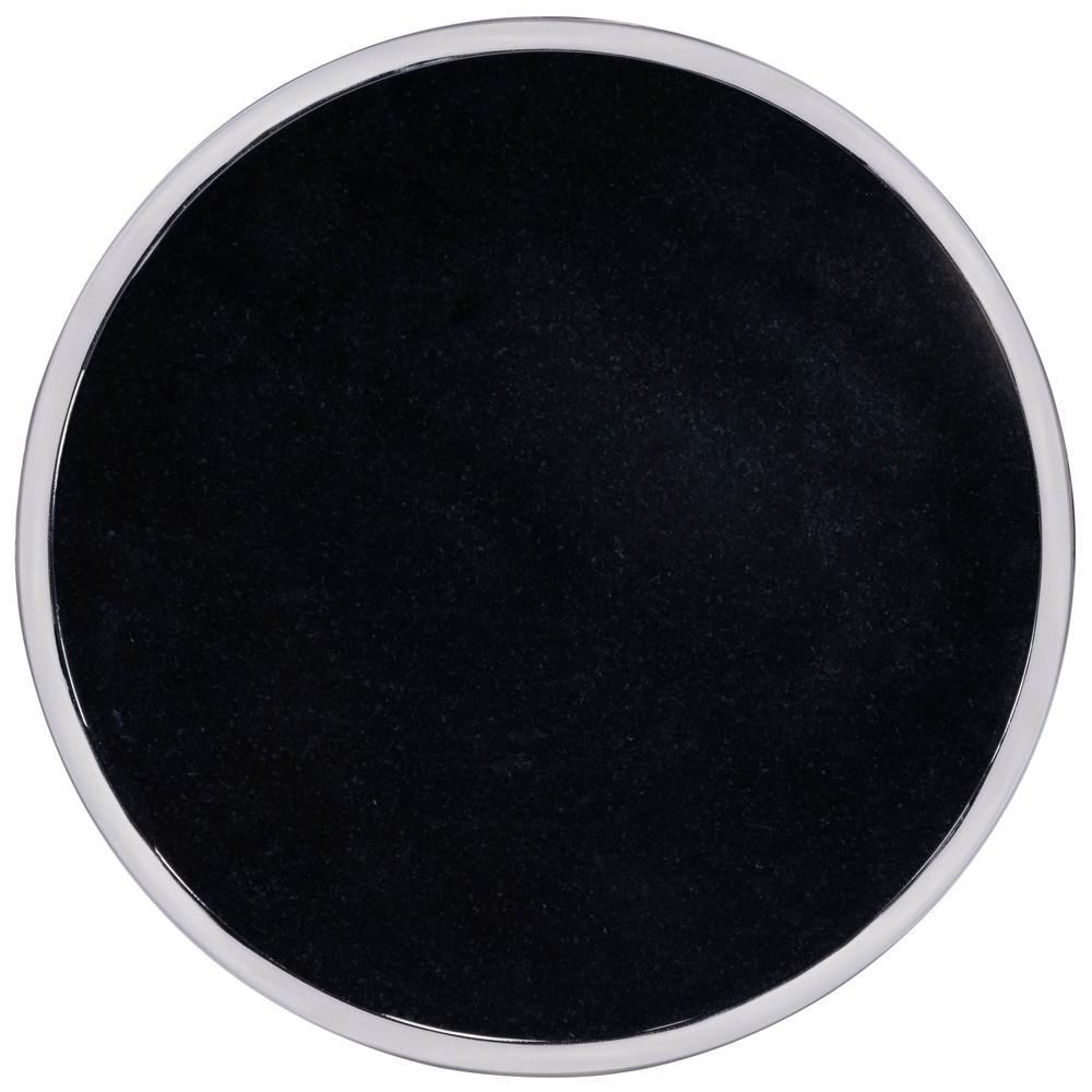 Sash Metal & Marble Side Table, Silver. Picture 4