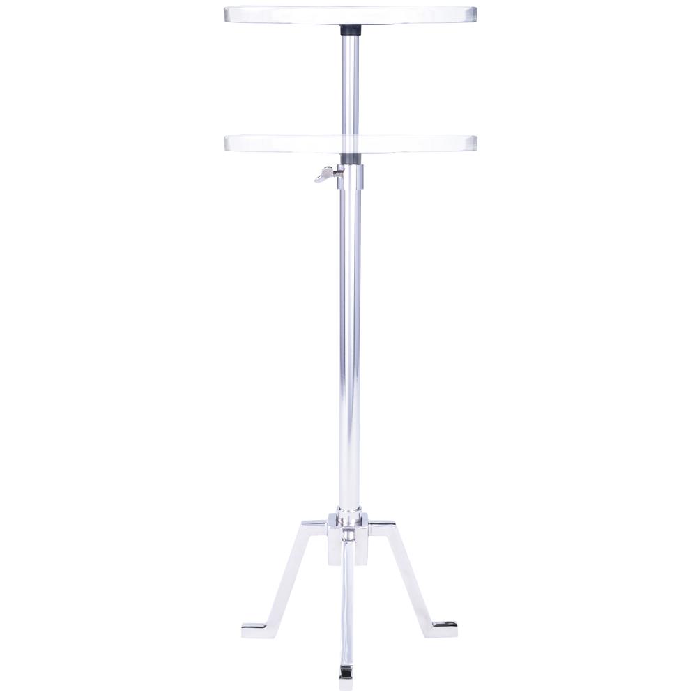 Sash Metal & Marble Side Table, Silver. Picture 5