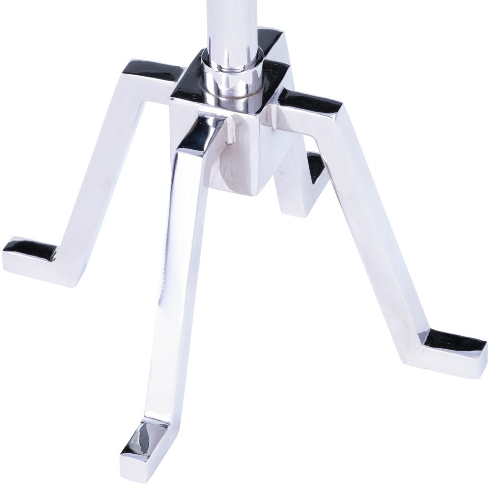 Sash Metal & Marble Side Table, Silver. Picture 7