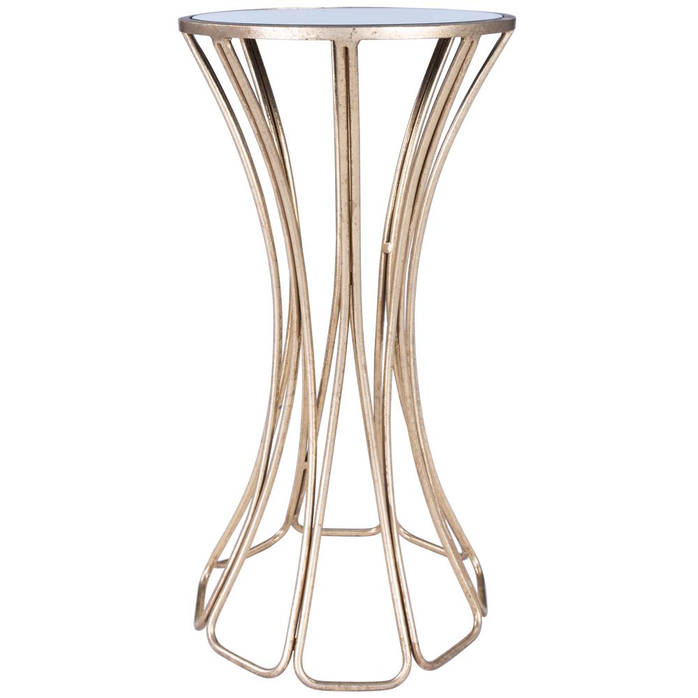 Faruh Metal & Mirrored Side Table, Silver. Picture 3