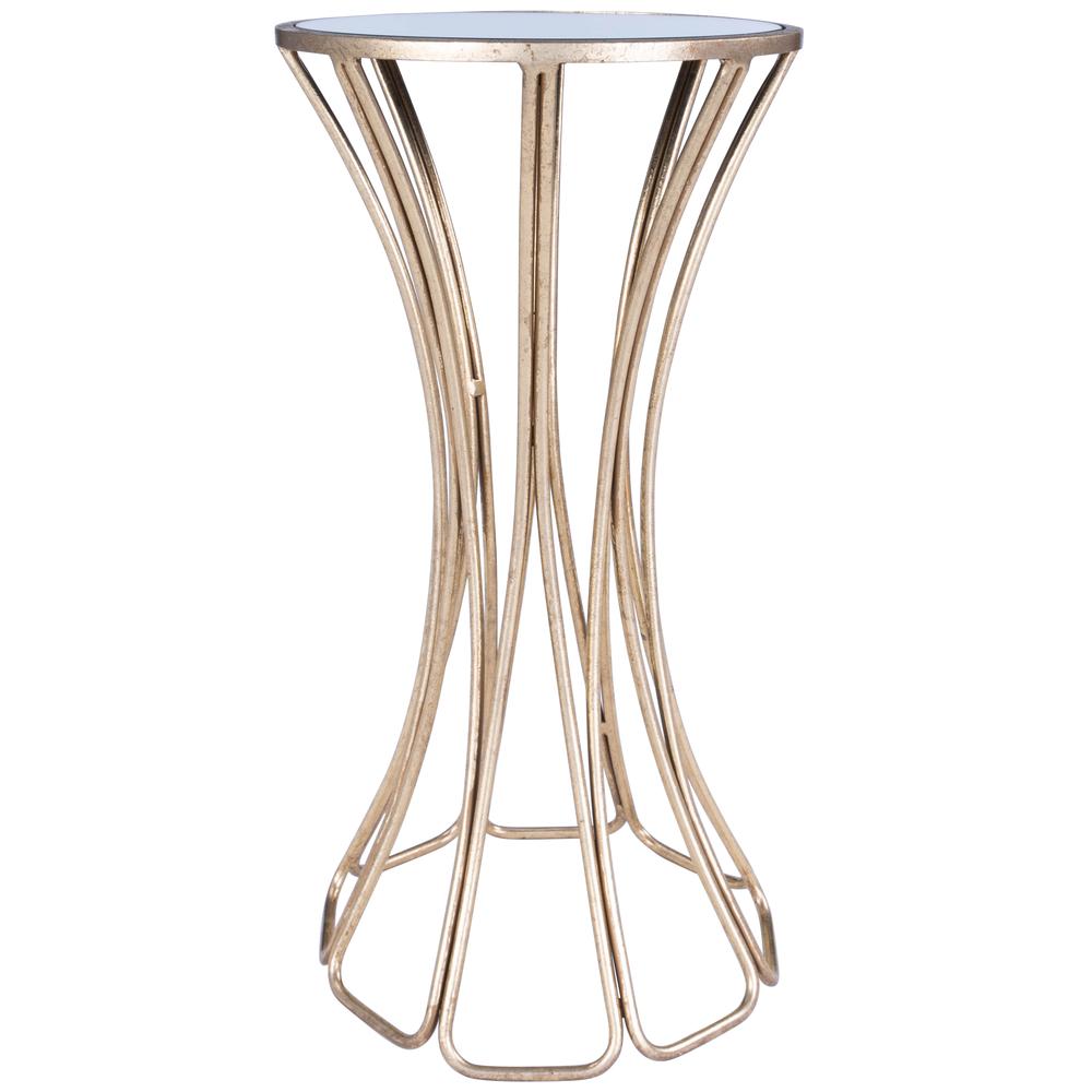 Faruh Metal & Mirrored Side Table, Silver. Picture 4