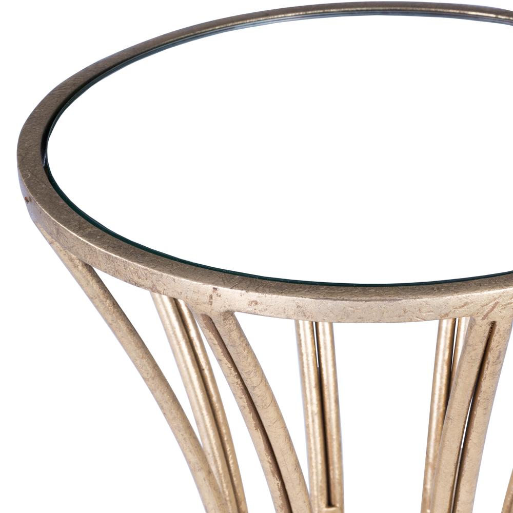 Faruh Metal & Mirrored Side Table, Silver. Picture 6
