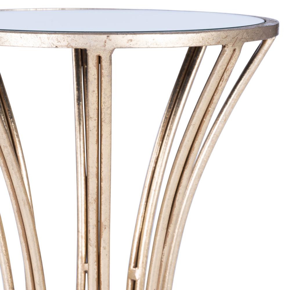 Faruh Metal & Mirrored Side Table, Silver. Picture 8