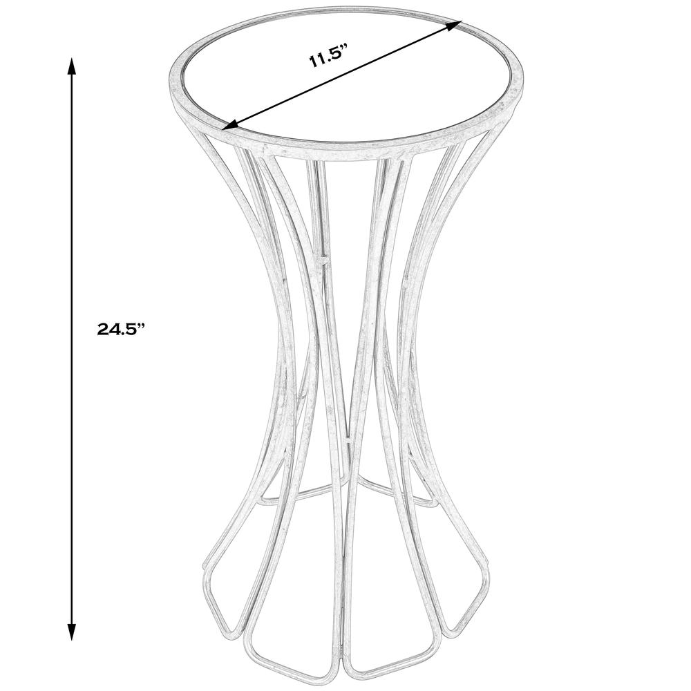 Faruh Metal & Mirrored Side Table, Silver. Picture 10