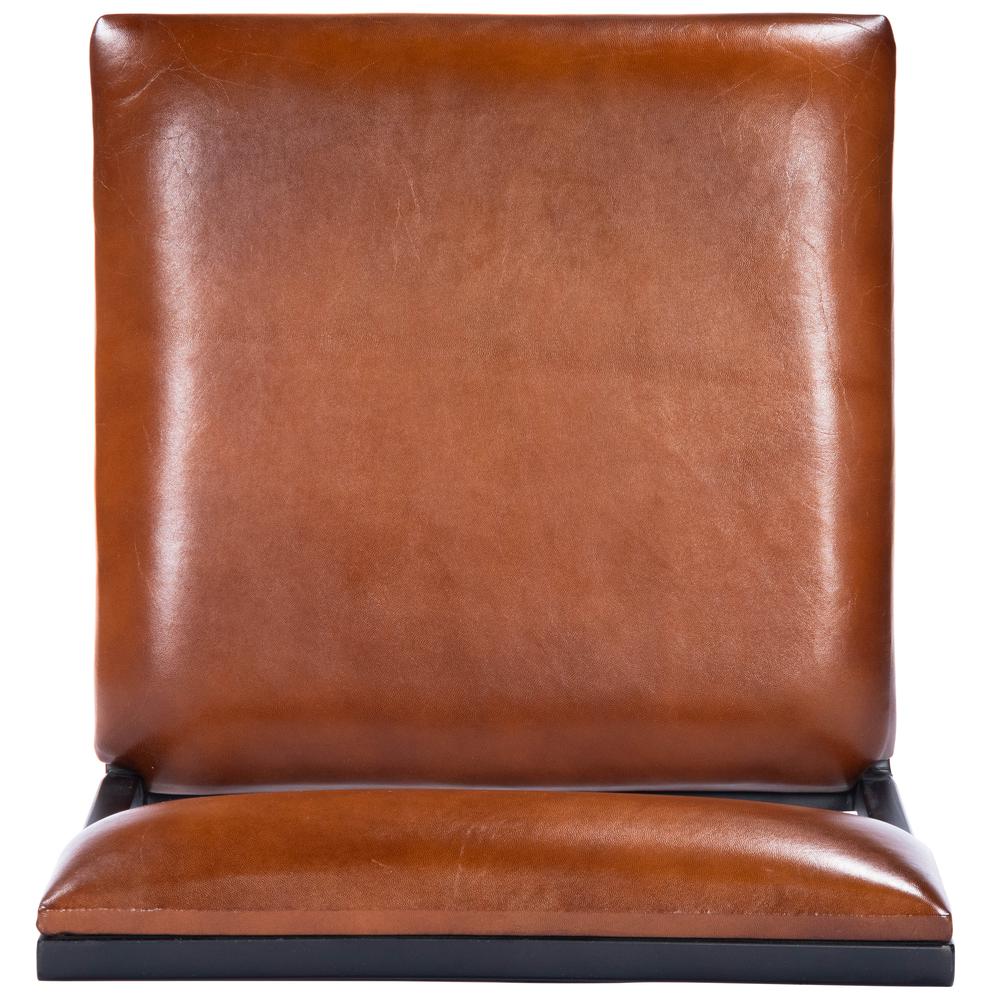 Lazarus Leather & Metal 27" Counter Stool, Medium Brown. Picture 6
