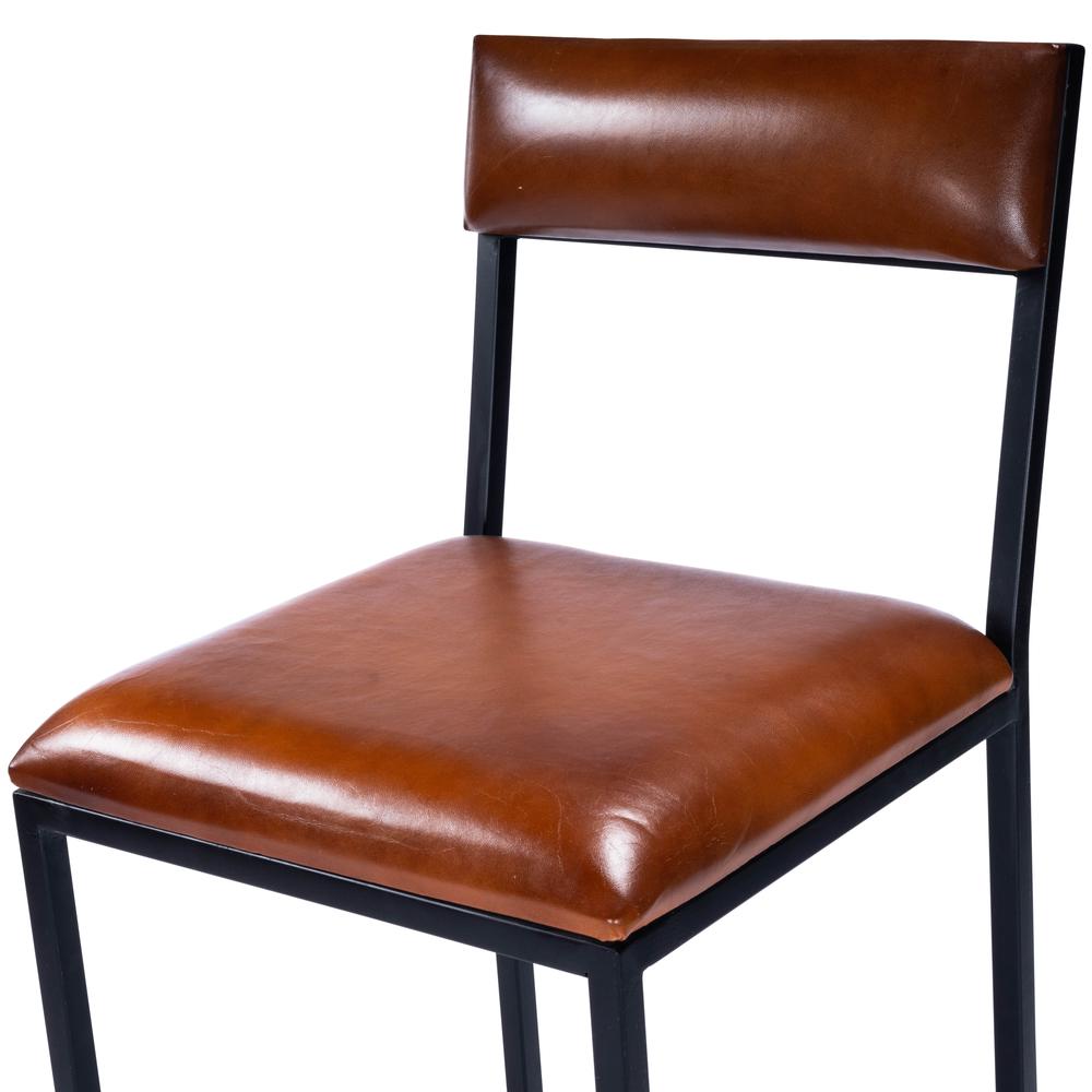 Lazarus Leather & Metal 27" Counter Stool, Medium Brown. Picture 9
