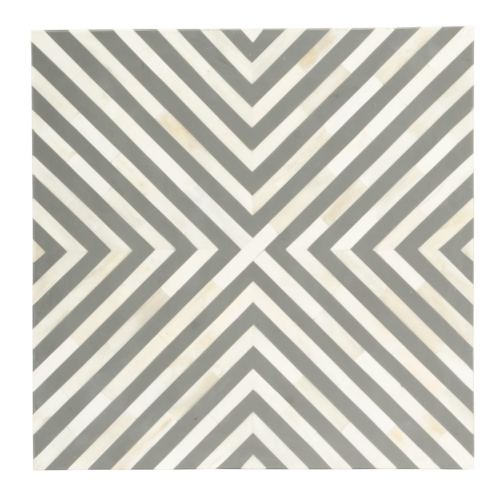 Anais and Grey Bone Inlay Side Table, Gray and White. Picture 7
