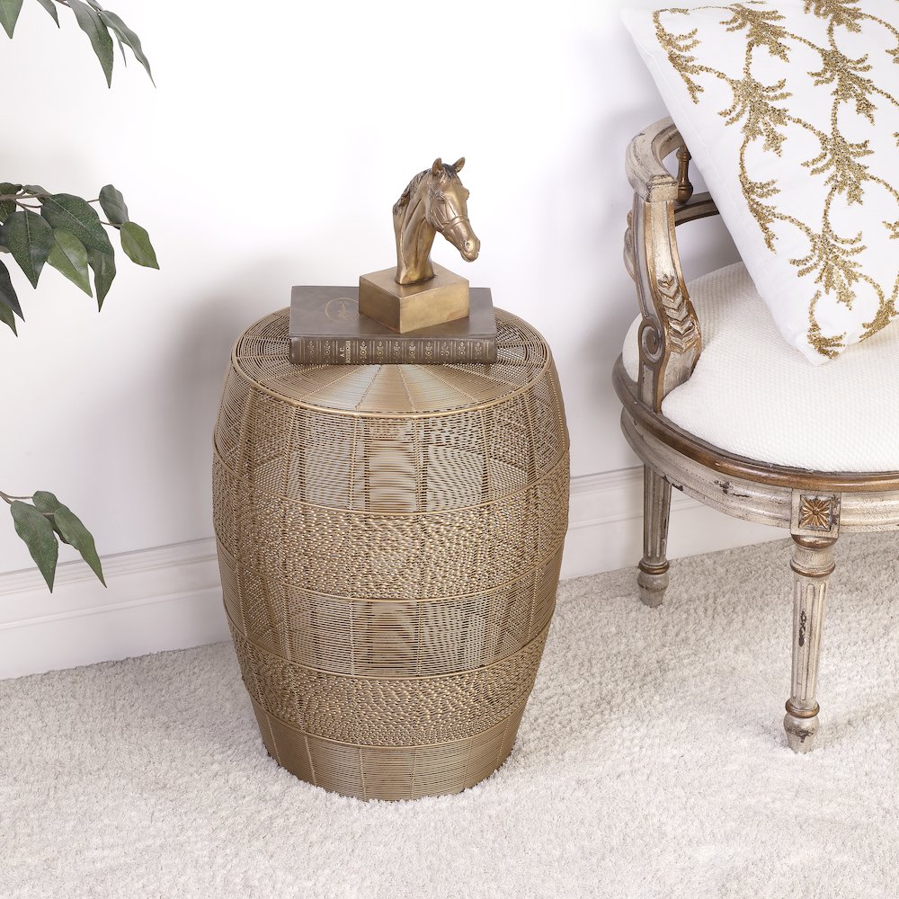 Bellarose  Metal Side Table, Gold. Picture 8