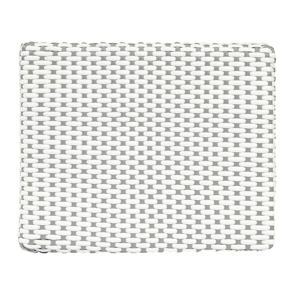 Robias Rectangular Rattan 24.5" Counter Stool, Gray and White Dot. Picture 6