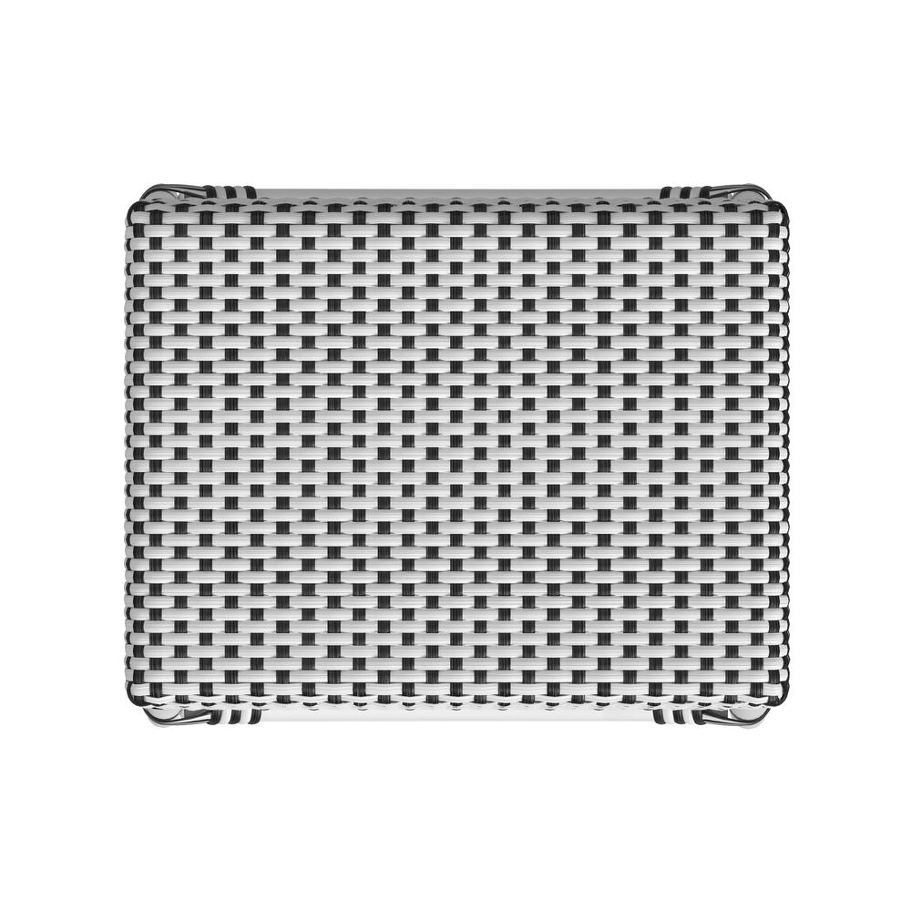 Robias Rectangular Rattan 24.5" Counter Stool, White and Black Dot. Picture 4