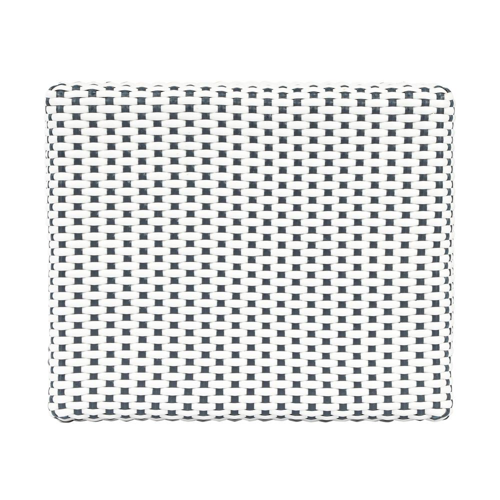 Robias Rectangular Rattan 24.5" Counter Stool, White and Navy Stripe. Picture 5